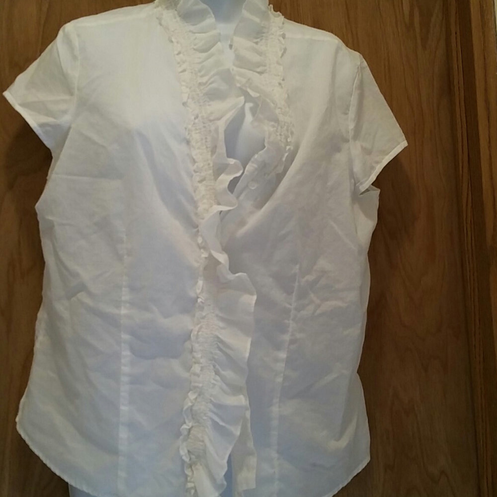 White top with ruffles button up